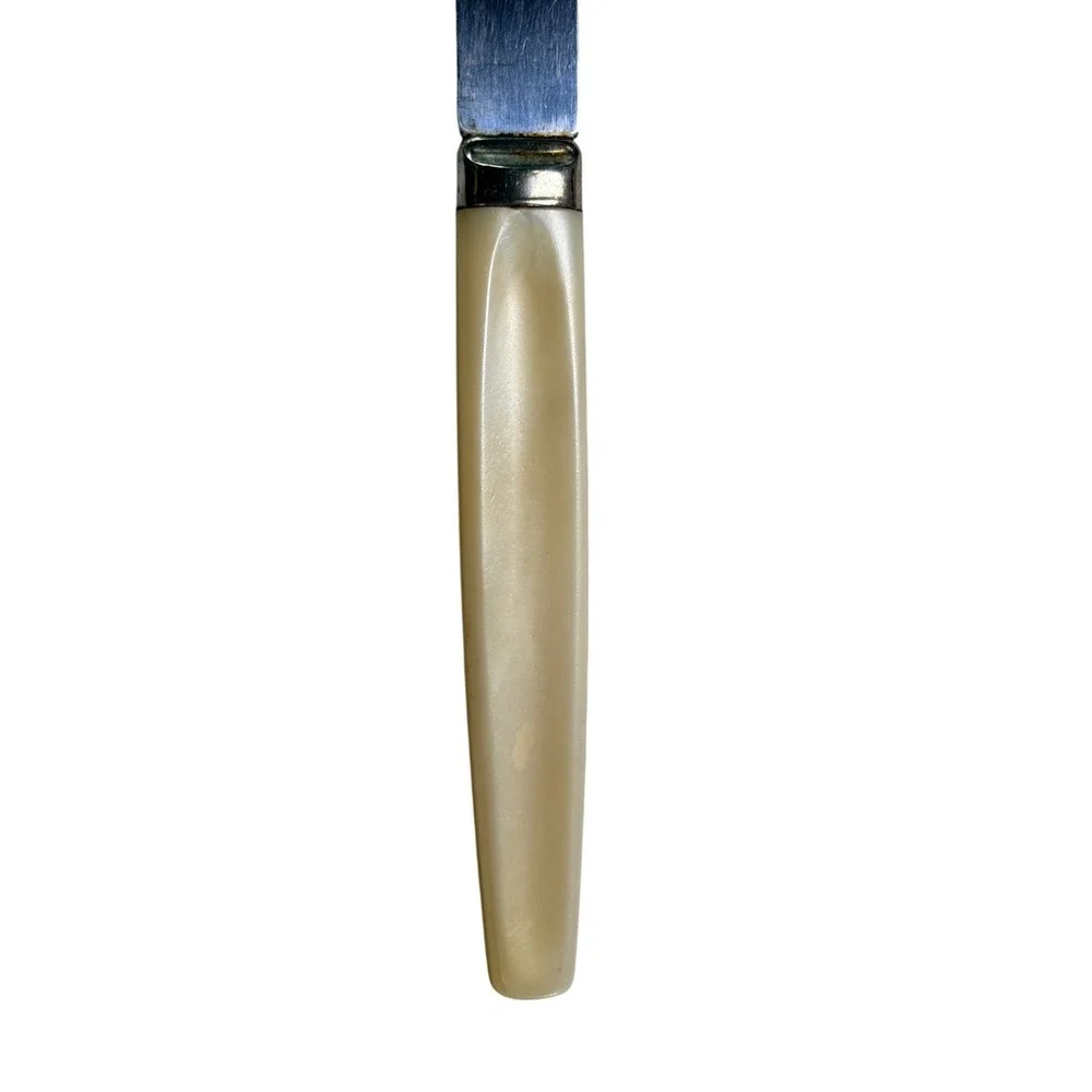 Regent Sheffield Vintage Steak Knife Set 6 Piece Serrated Stainless England Wood